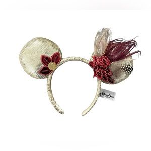 Disney Parks Minnie Mouse Gold Sequin Feather Flapper Roaring 20’s Ear Headband